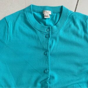 J.Crew Light Turquoise 3/4 Sleeved Cotton Cardigan